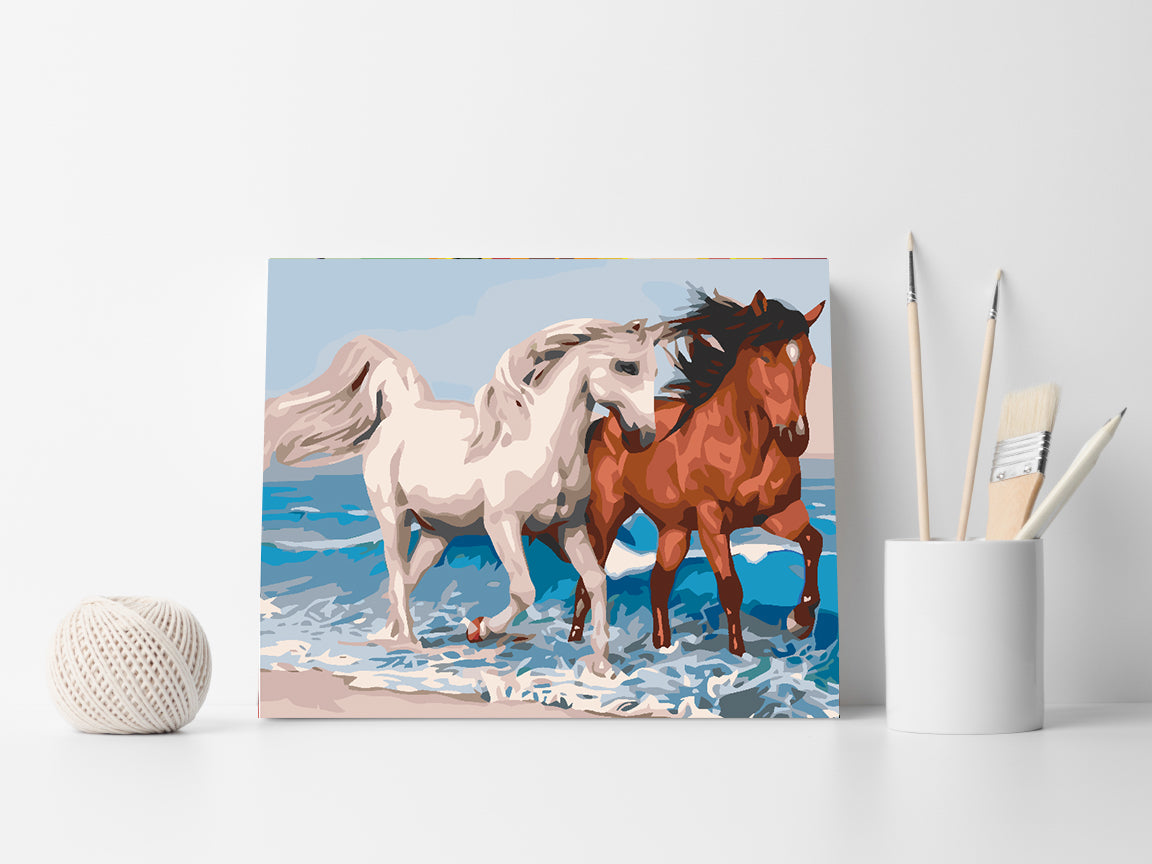 Paint by numbers - Horses on the Beach 4575