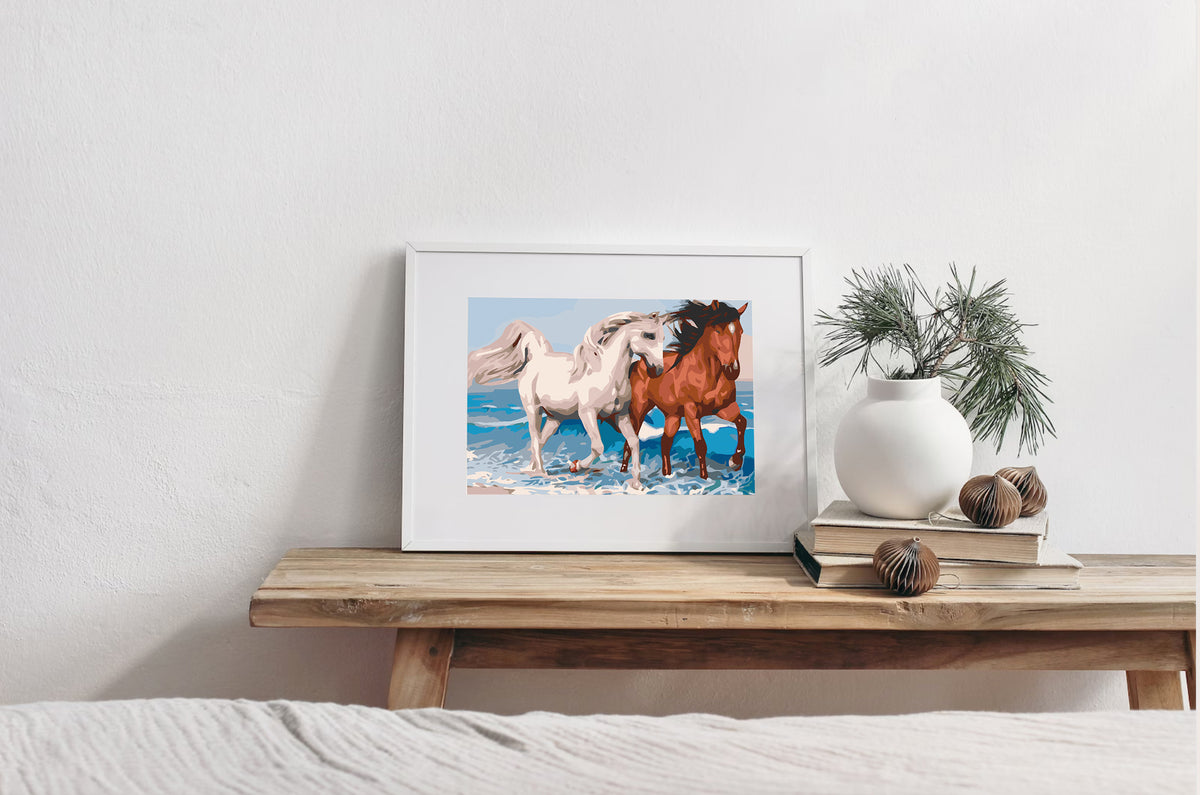 Paint by numbers - Horses on the Beach 4575