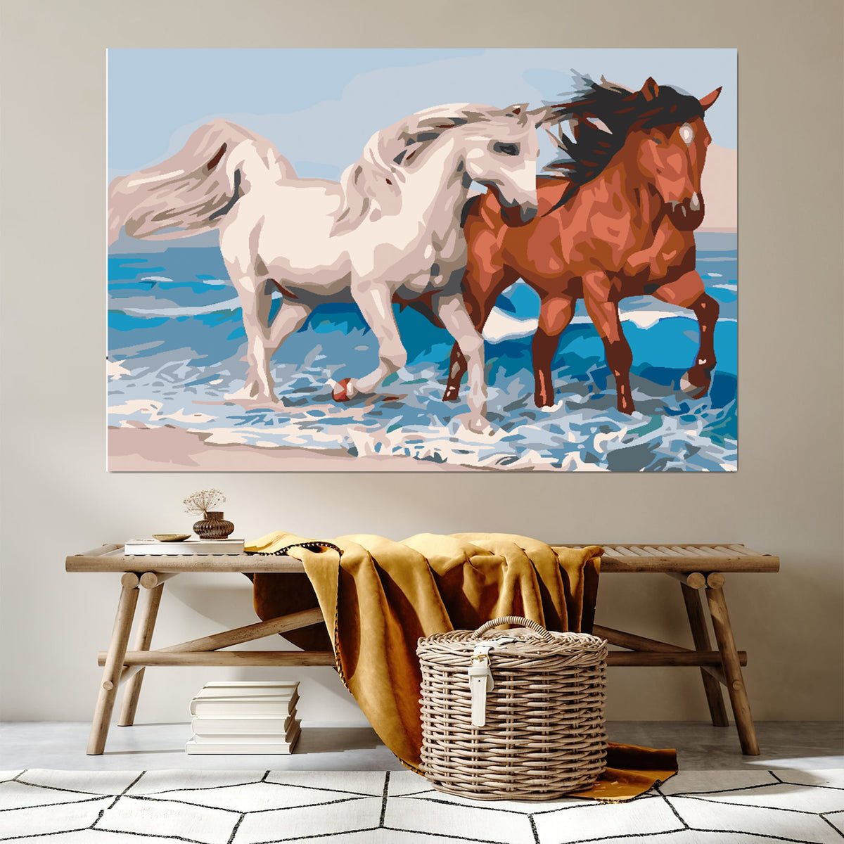 Paint by numbers - Horses on the Beach 4575