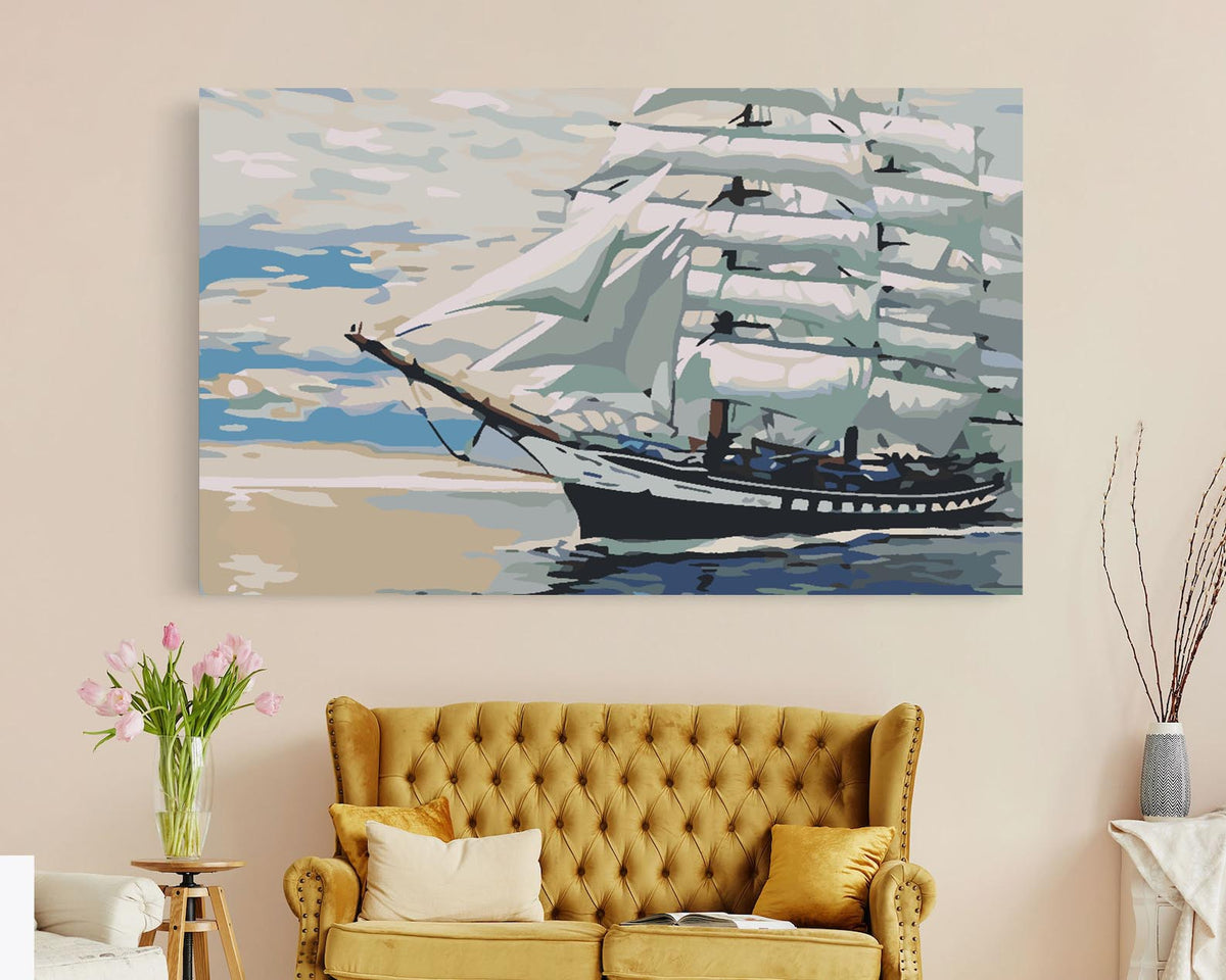 Paint by numbers - Boat on the Sea 4581
