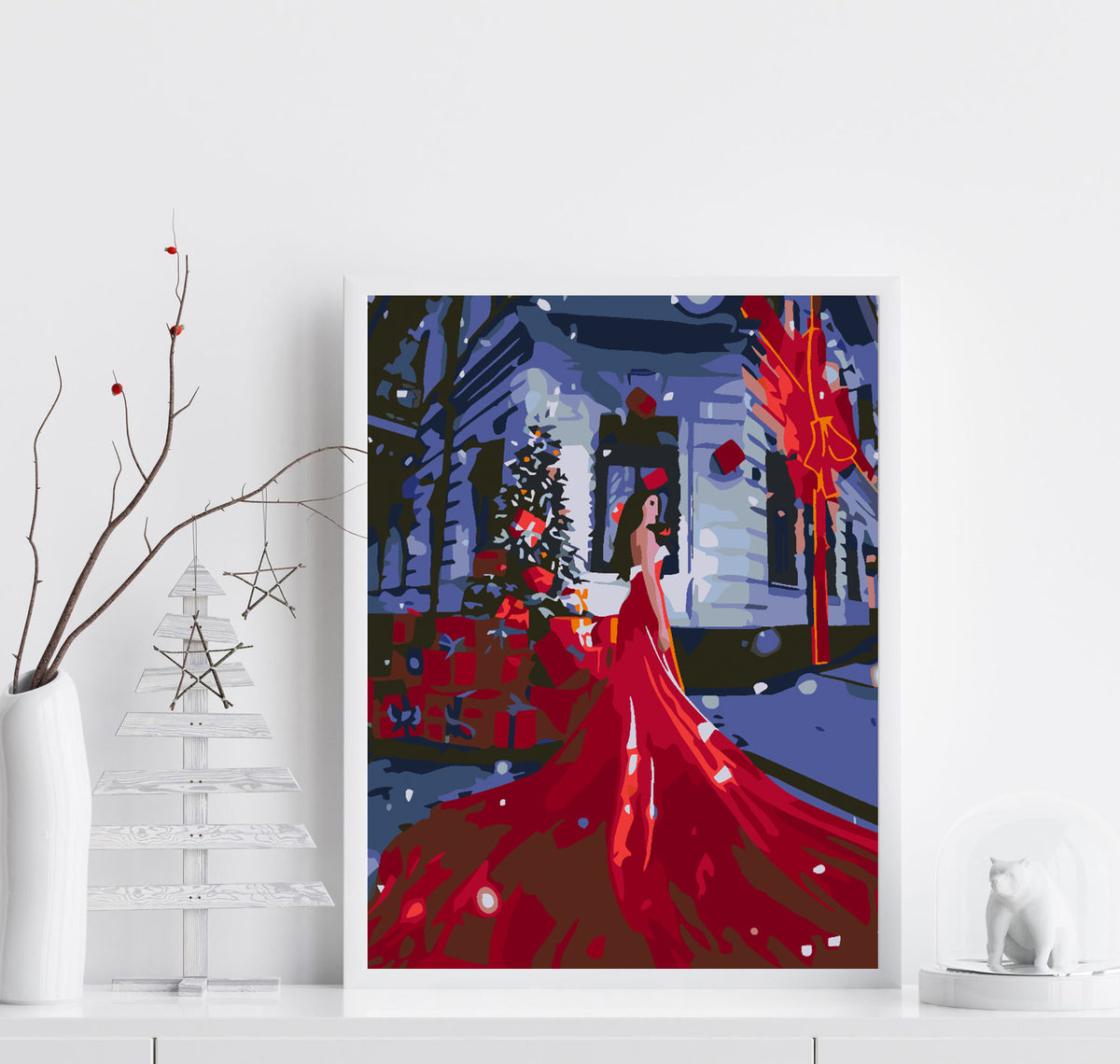 Paint by numbers - Woman in Red Dress 4590