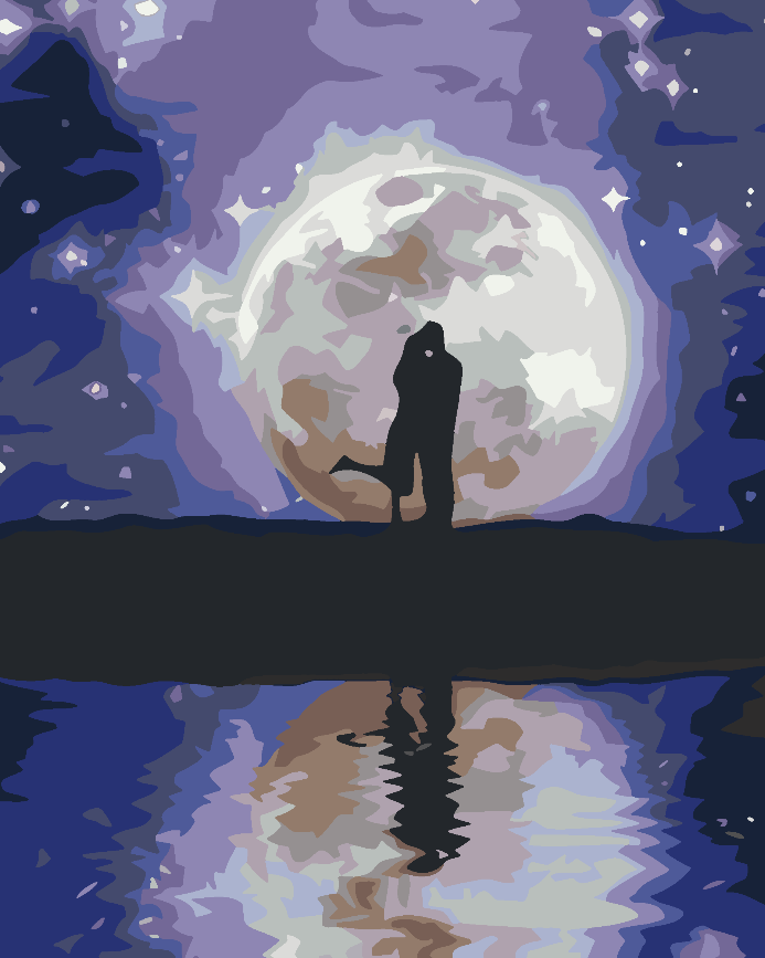 Paint by numbers - Love at the Moon 4601