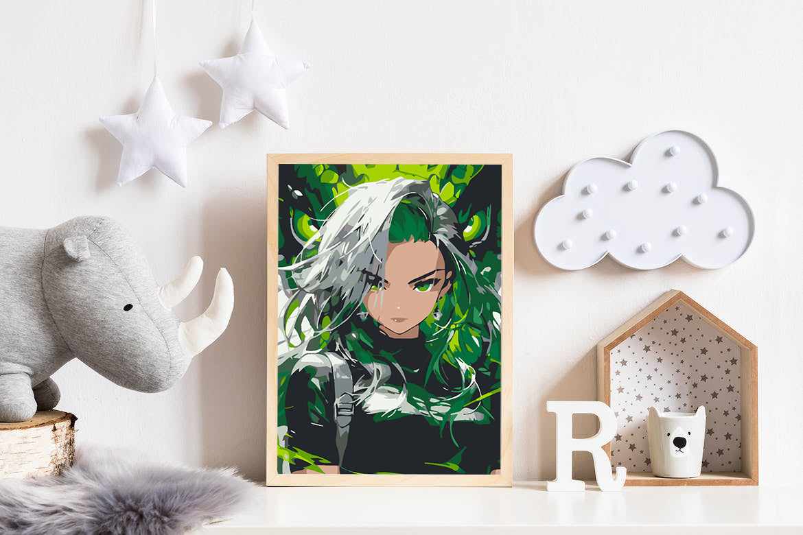 Painting by numbers - Anime girl portrait 4621
