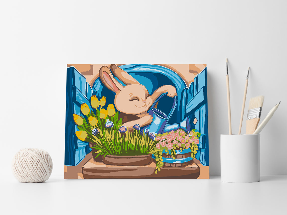 Paint by numbers - Bunny with Flowers 4646