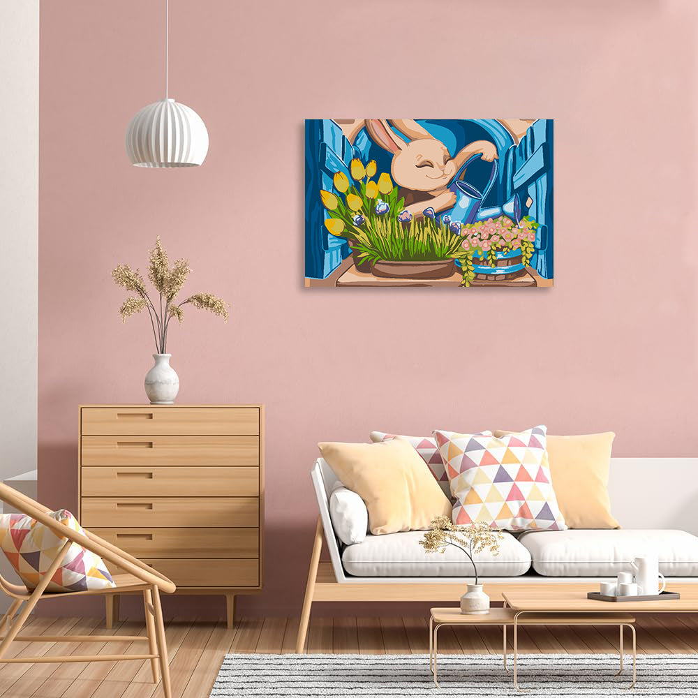 Paint by numbers - Bunny with Flowers 4646