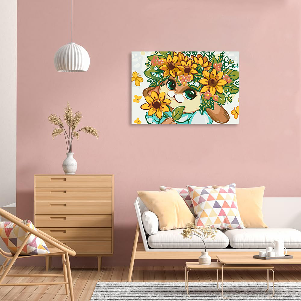 Paint by numbers - Bunny with Flowers 4647