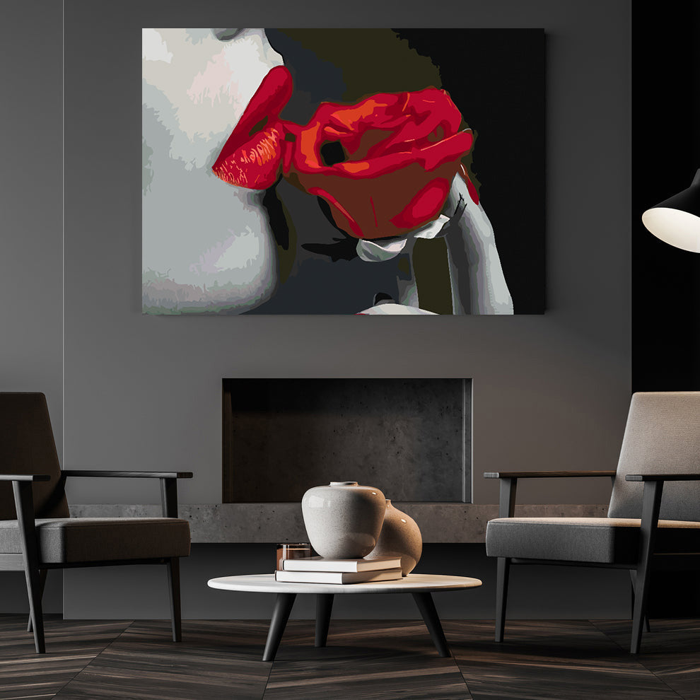 Paint by numbers - Woman and Red Rose 4667