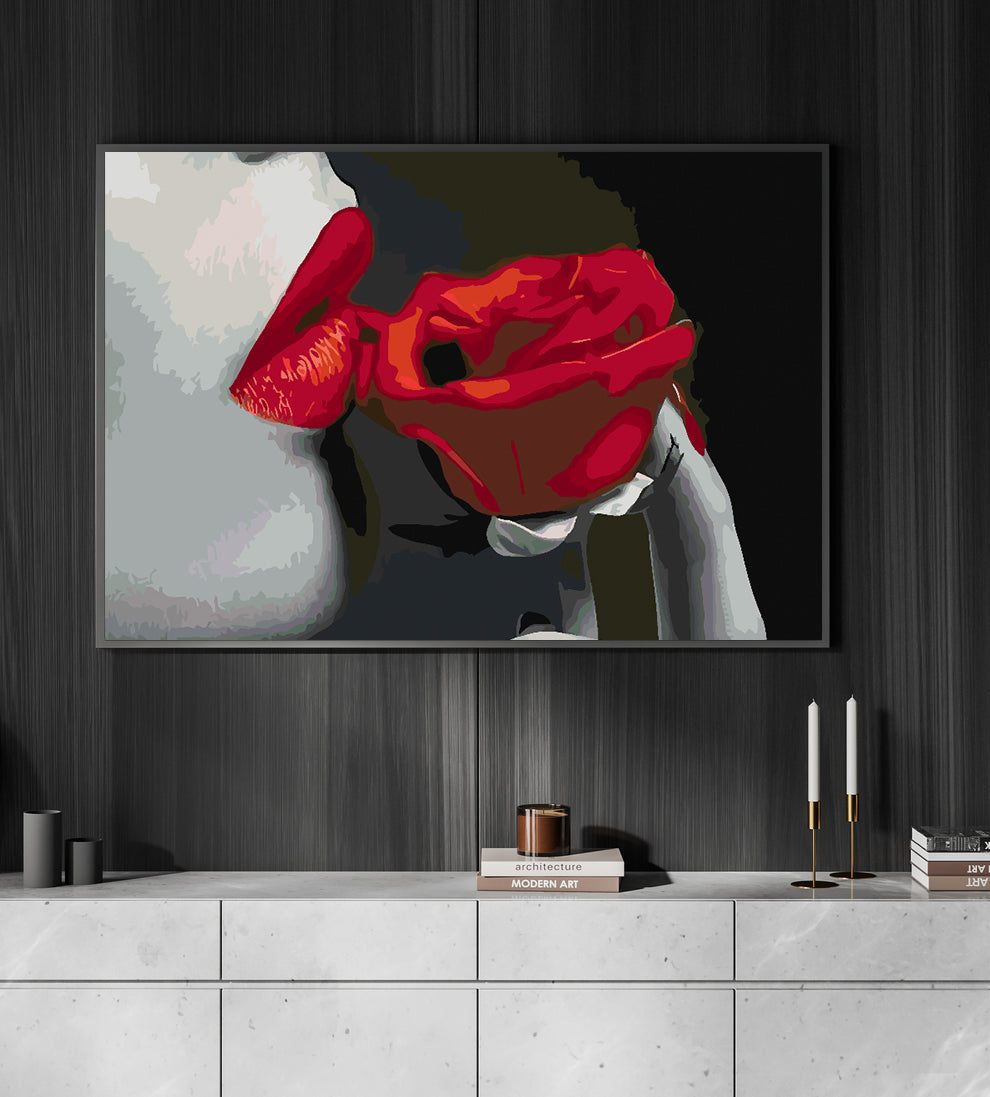 Paint by numbers - Woman and Red Rose 4667