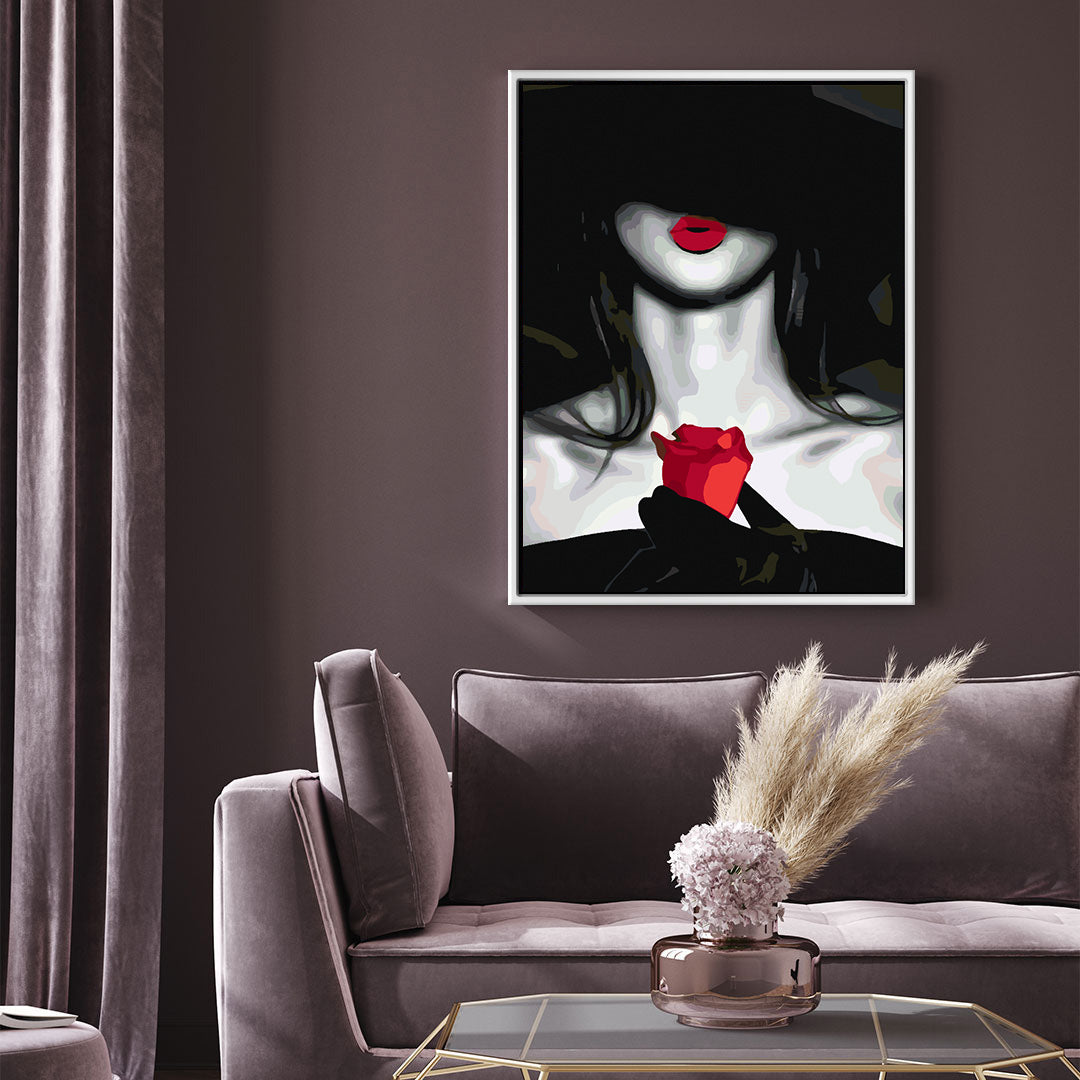 Paint by numbers - Woman and Red Rose 4669