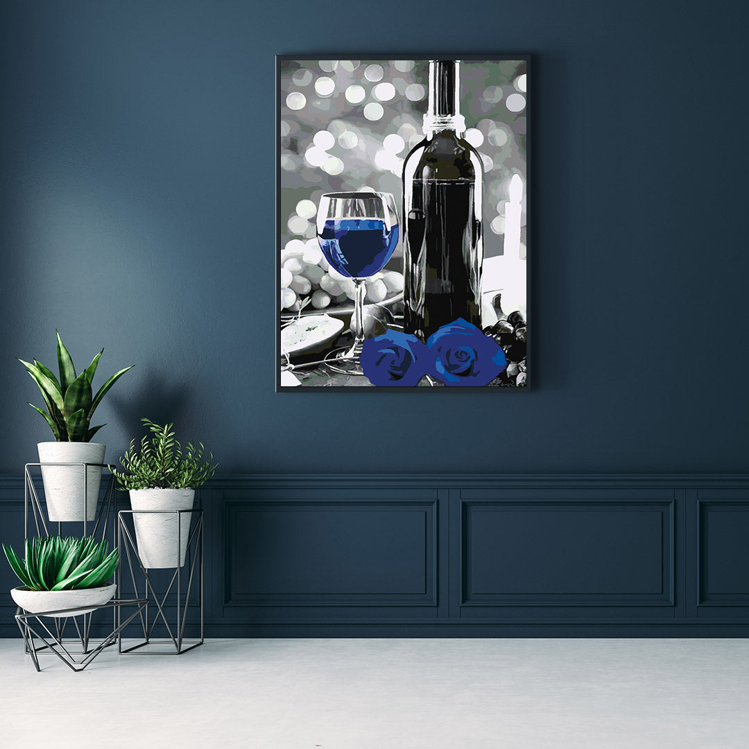 Paint by numbers - Wine Bottle and Flowers 4690