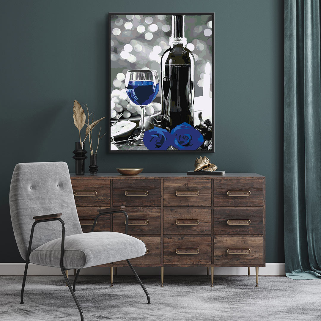 Paint by numbers - Wine Bottle and Flowers 4690