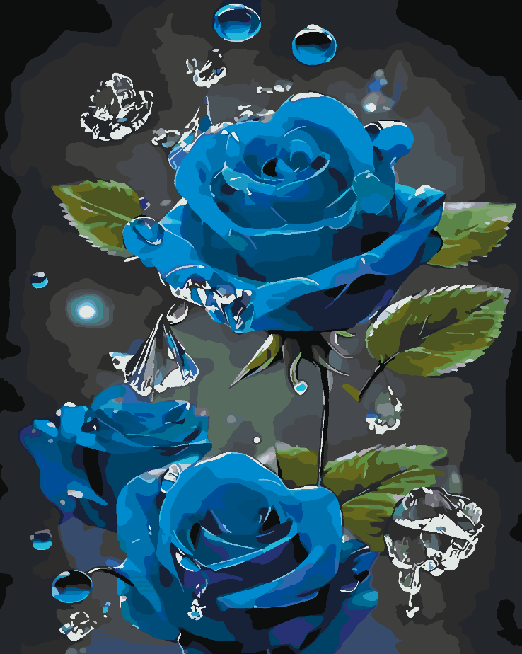Paint by numbers - Blue Roses 4689