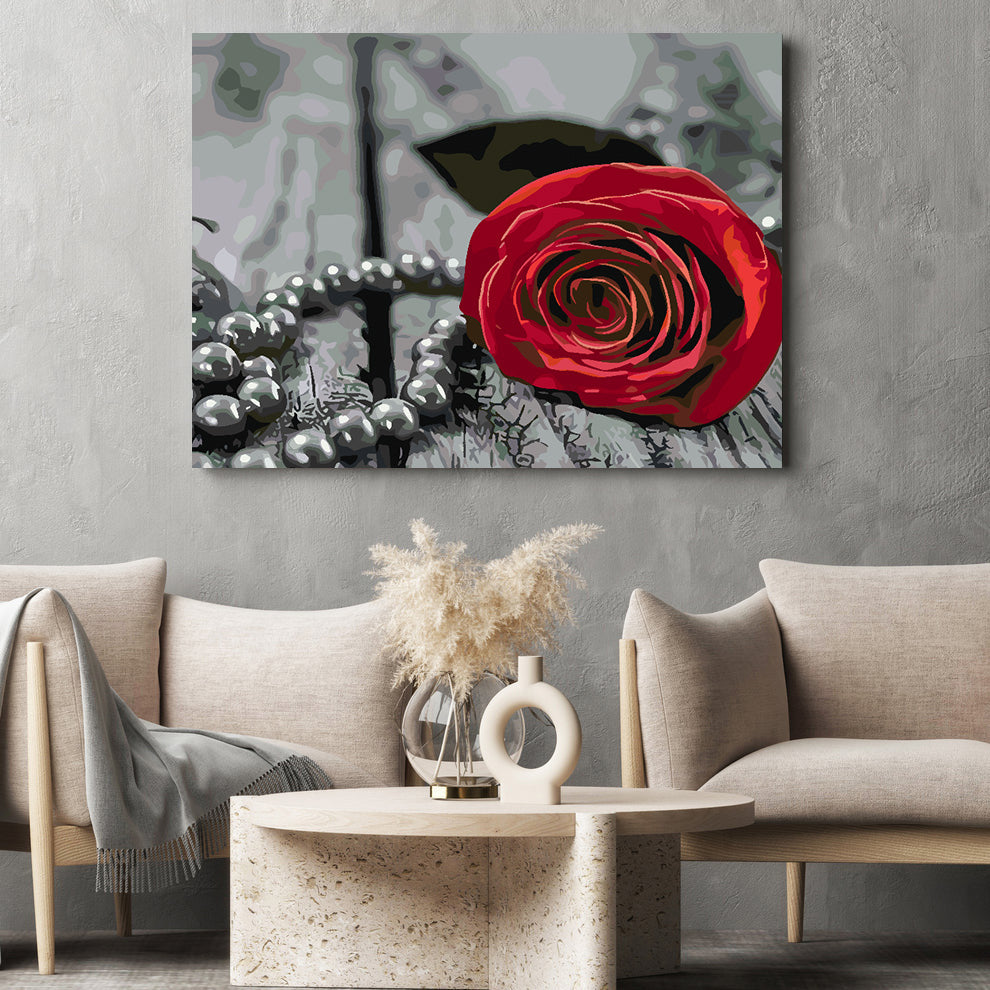 Pictura pe numere - Trandafir Rosu 4704