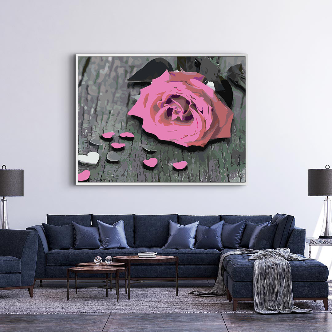Pictura pe numere - Trandafir Roz 4715