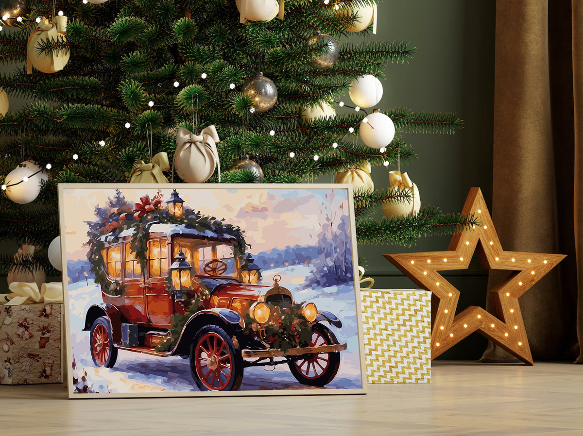 Pictura pe Numere – Masina Retro Iarna 6236