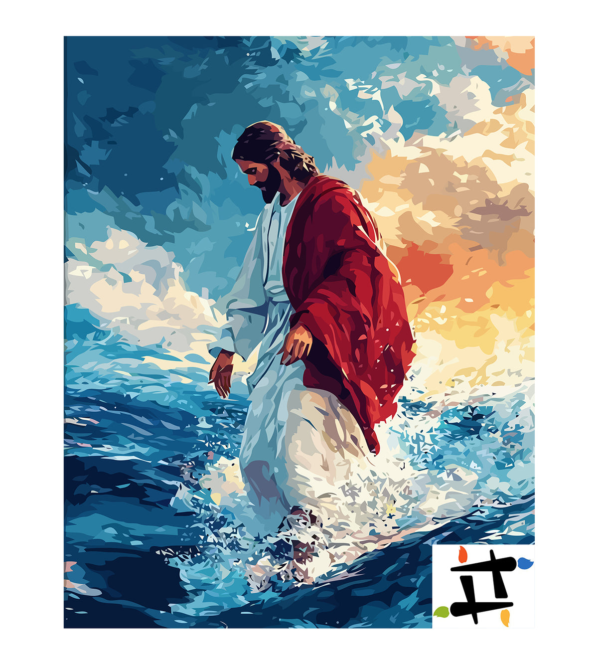 Pictura pe Numere – Isus Hristos Mergand Pe Apa 6255