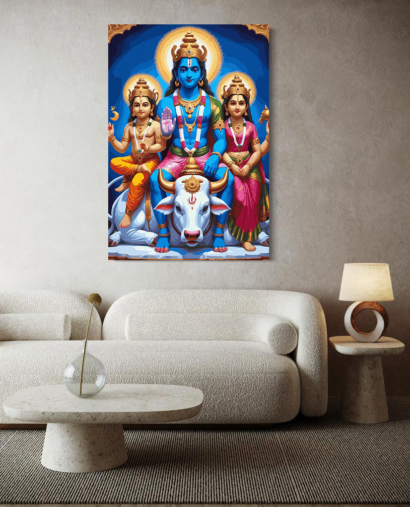 Pictura pe Numere – Familia Lui Shiva Pe Nandi 6322