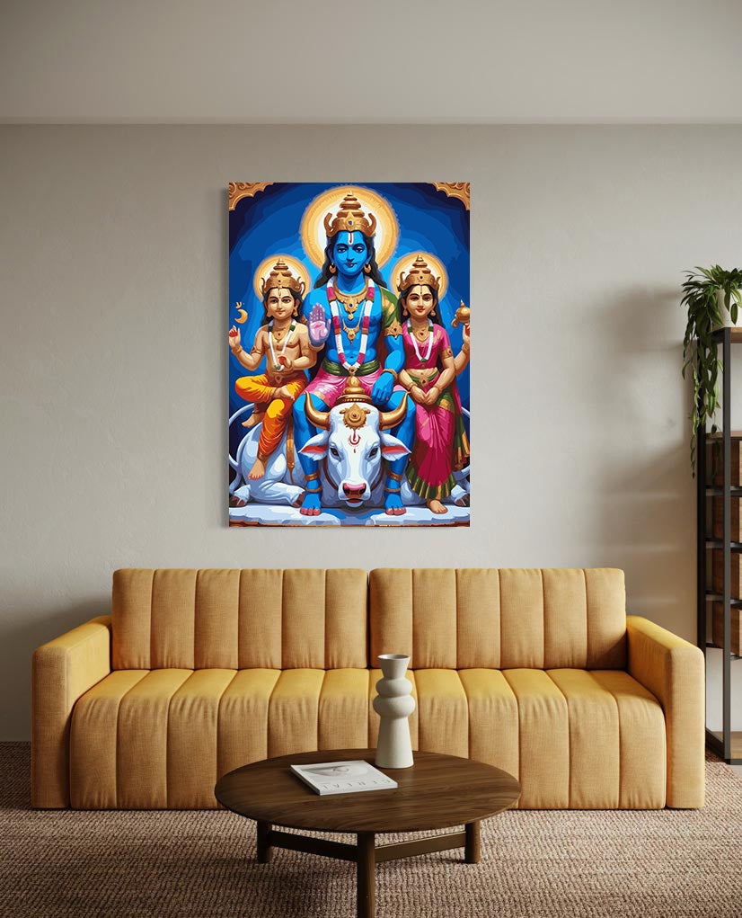 Pictura pe Numere – Familia Lui Shiva Pe Nandi 6322