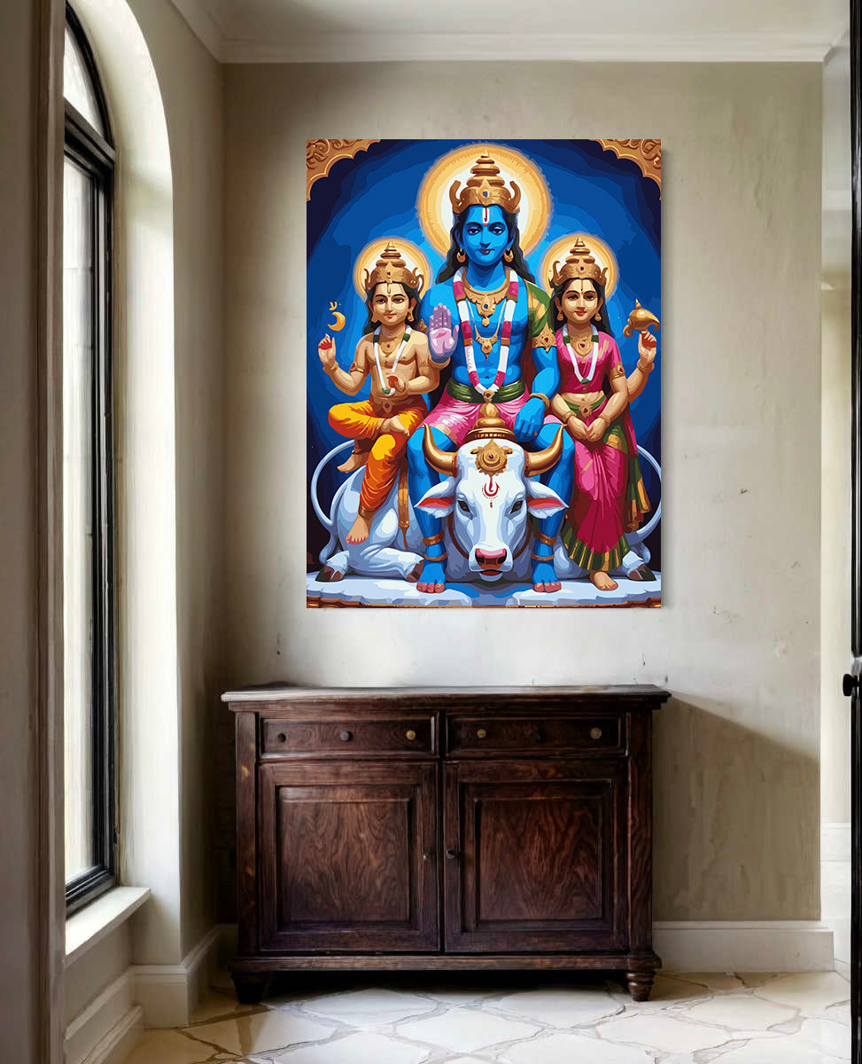 Pictura pe Numere – Familia Lui Shiva Pe Nandi 6322
