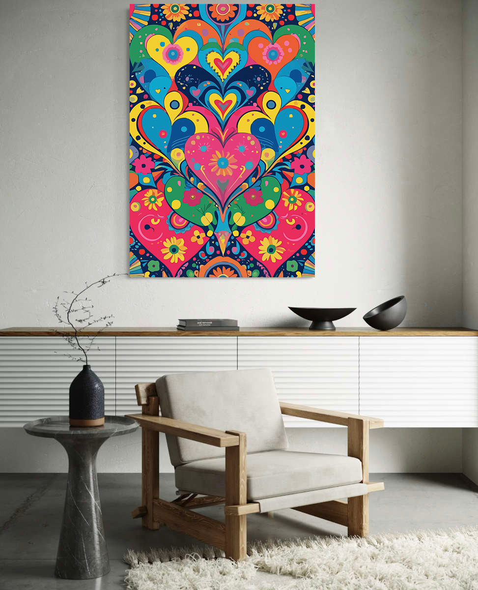 Pictura pe Numere – Inimi Multicolore 6463