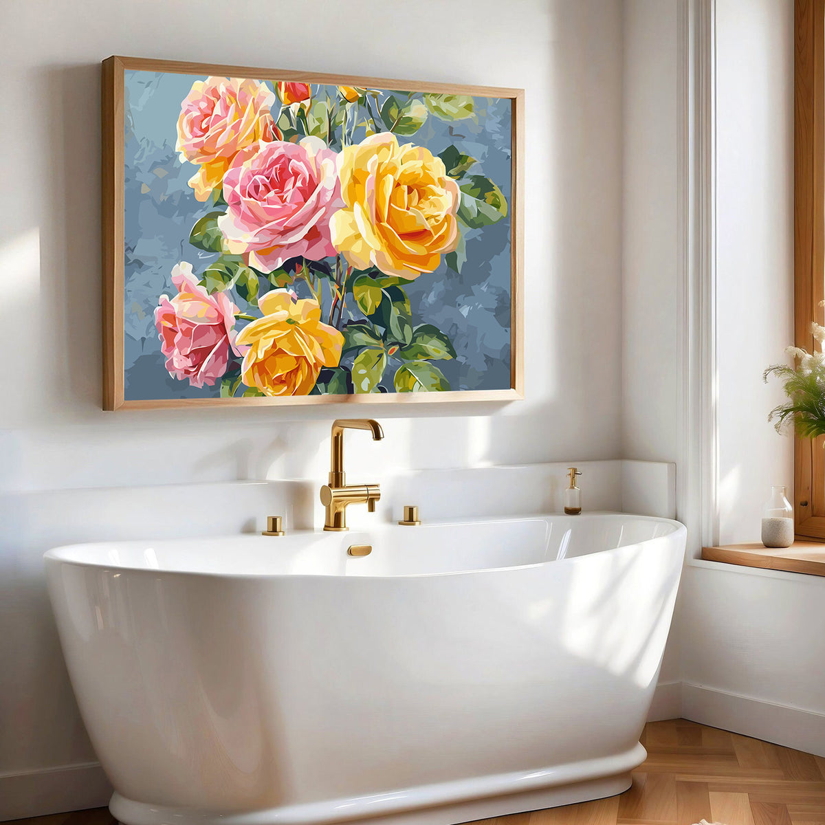 Pictura pe Numere Trandafiri Multicolori 6484