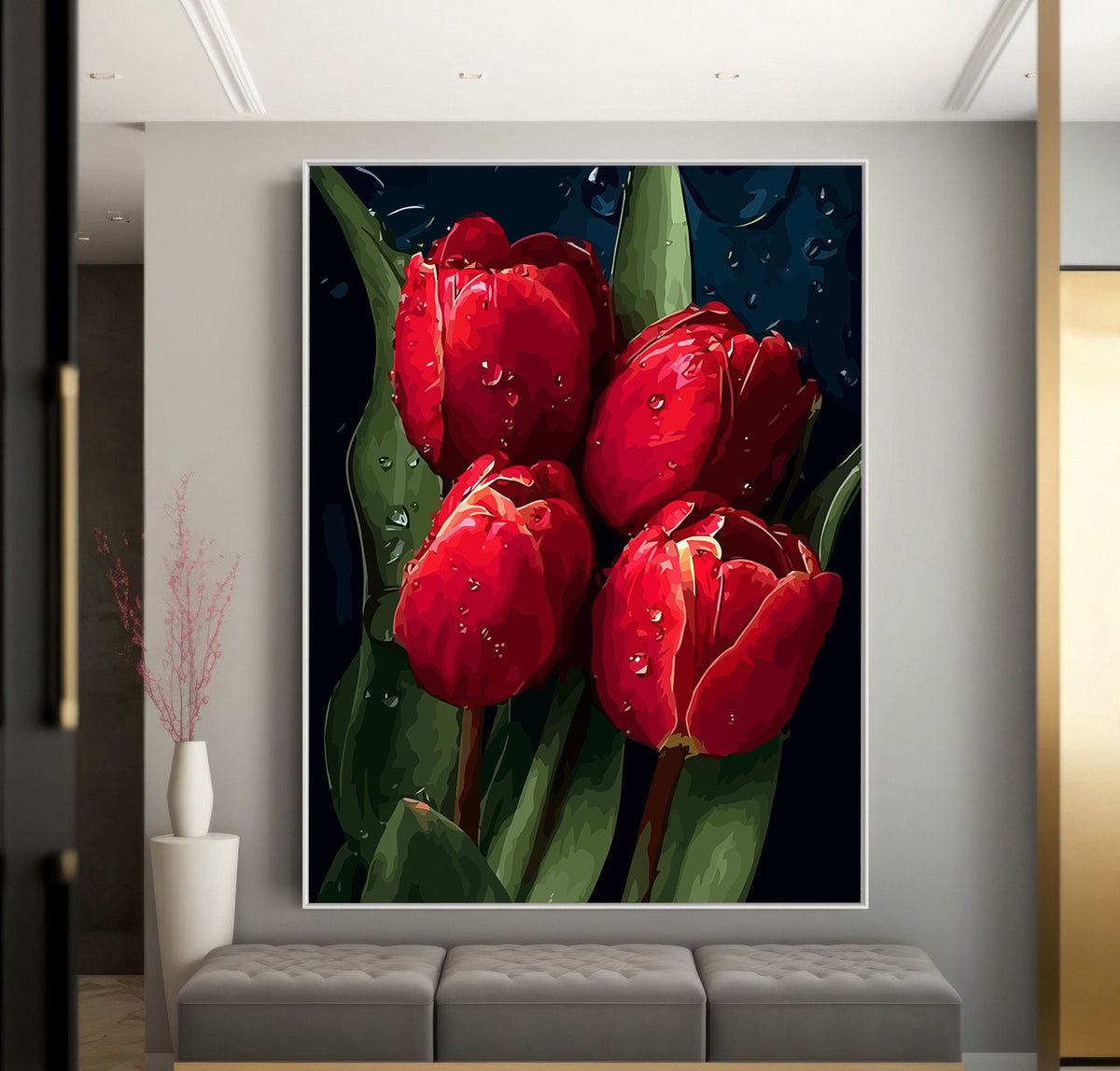 Pictura pe Numere Lalele Rosii 6517