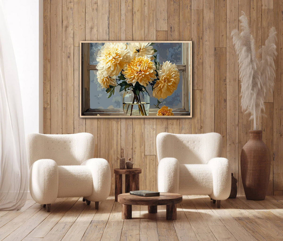 Рисуване по номера Жълти Хризантеми 6518