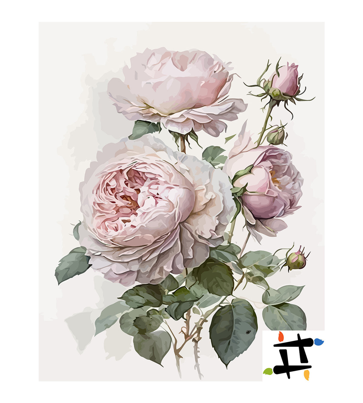 Рисуване по номера – Розови божури 6528