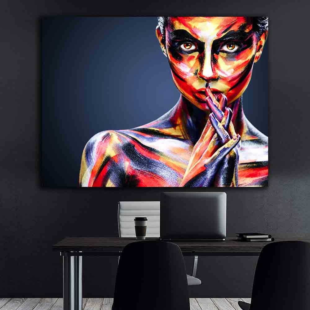 Tablou Canvas - Fata colorata abstract