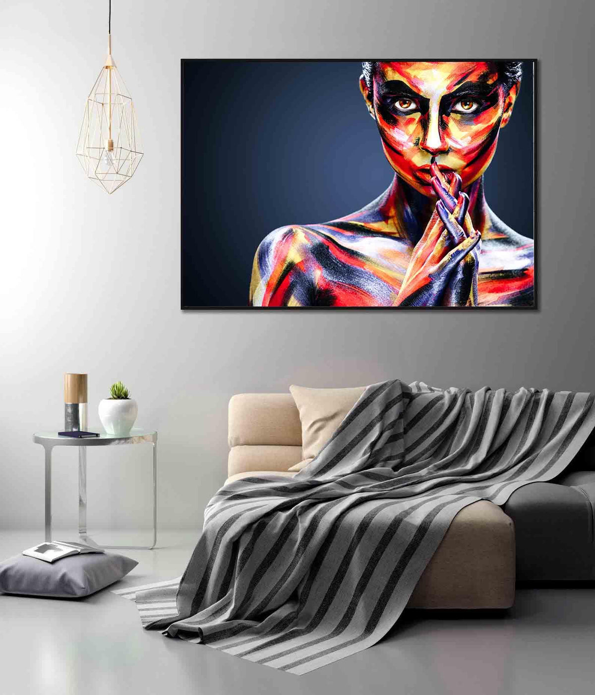 Tablou Canvas - Fata colorata abstract