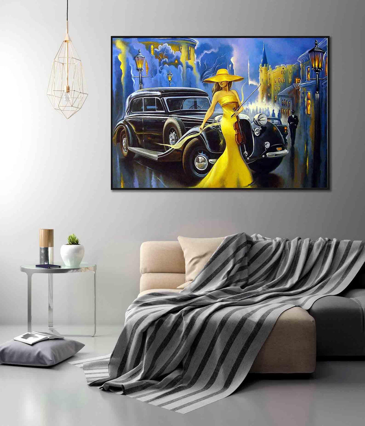 Canvas Painting - Girl in Yellow Dress