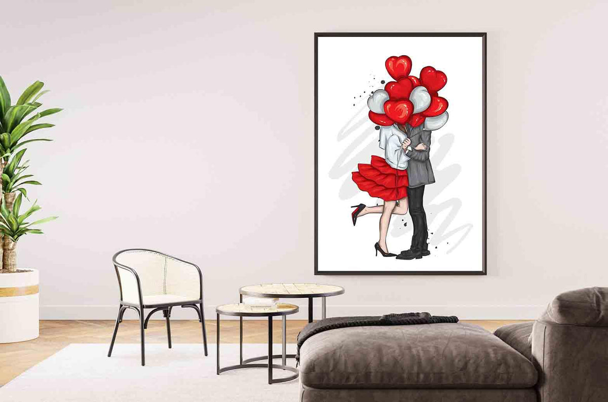 Canvas Painting - Couple with Balloons