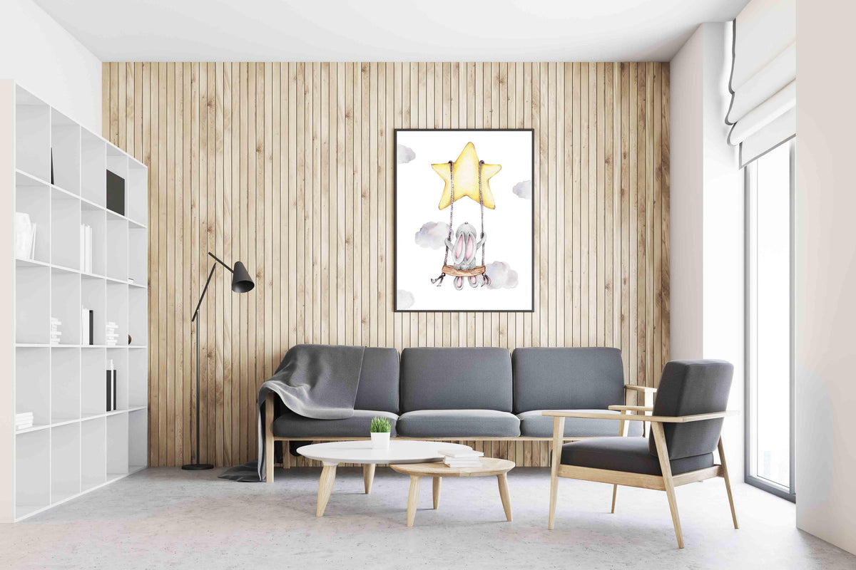 Canvas Painting - Bunny on the Swing