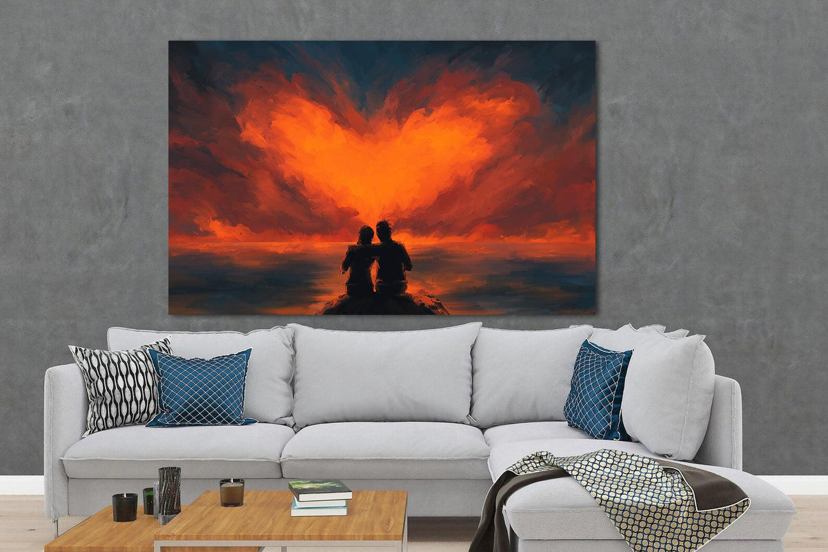 Canvas Painting - Heart in the Sky