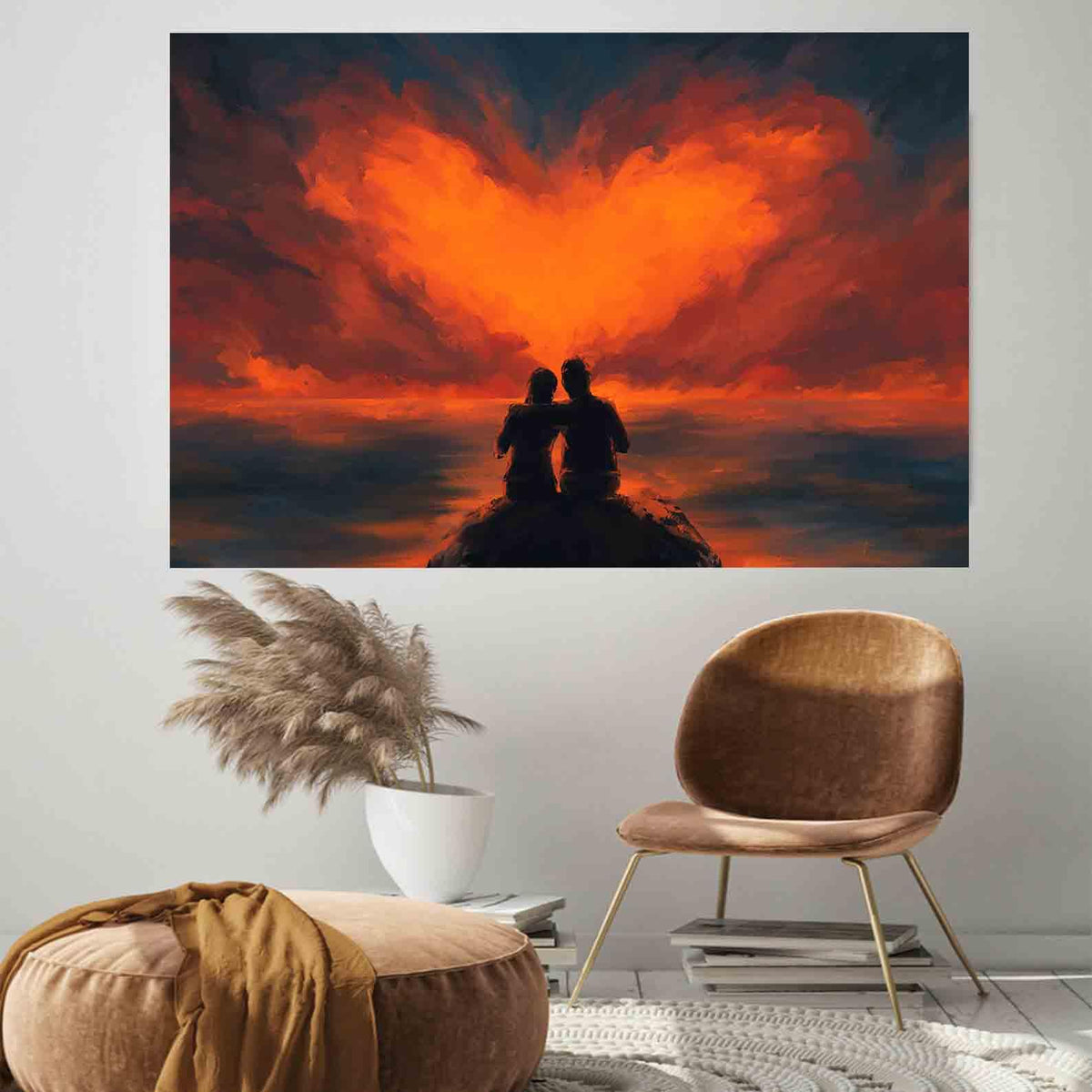 Canvas Painting - Heart in the Sky