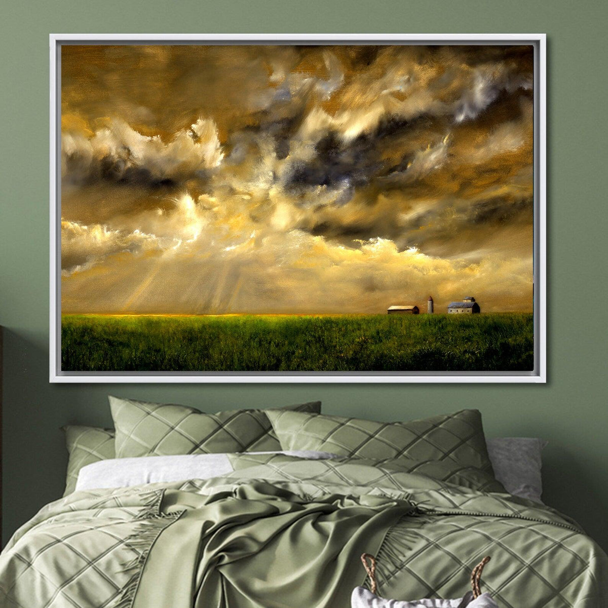 Canvas painting - Grainfield with storm