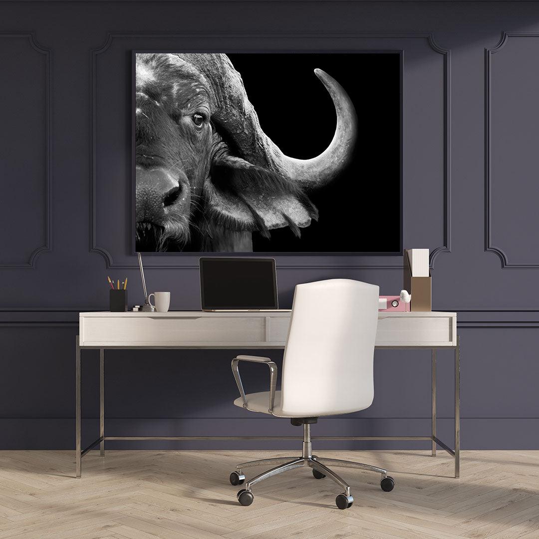 Canvas Painting - Black and White Buffalo