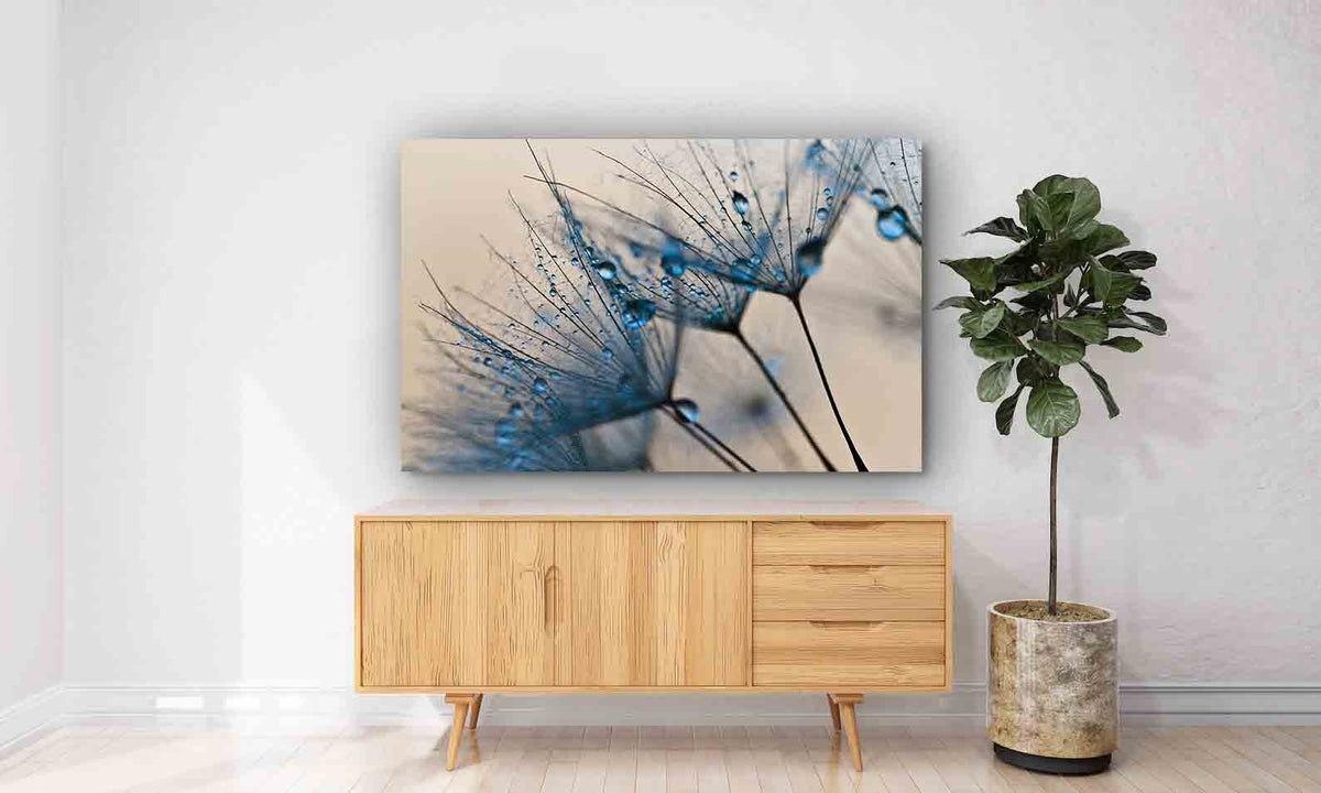Canvas Painting - Flower with Water Drops