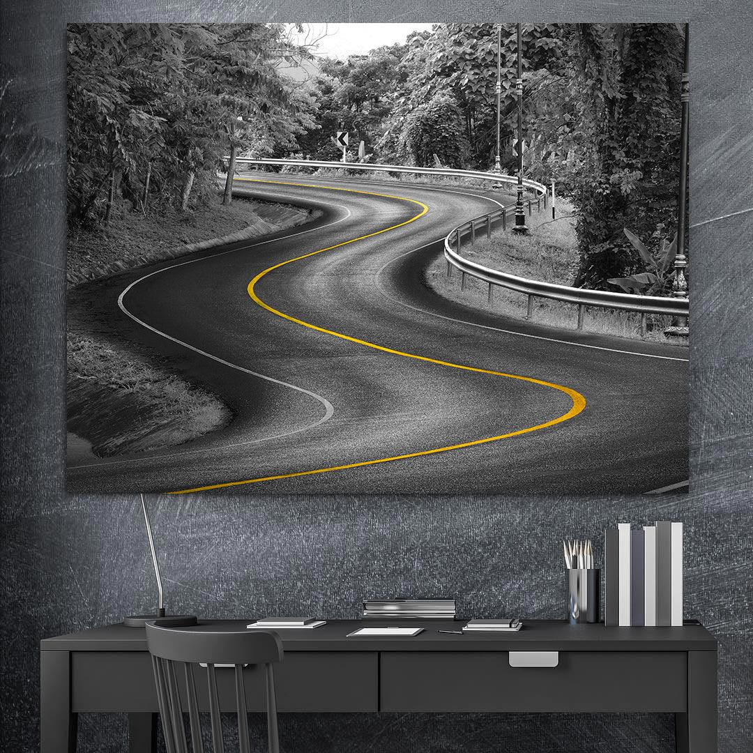 Canvas Painting - Yellow Curve