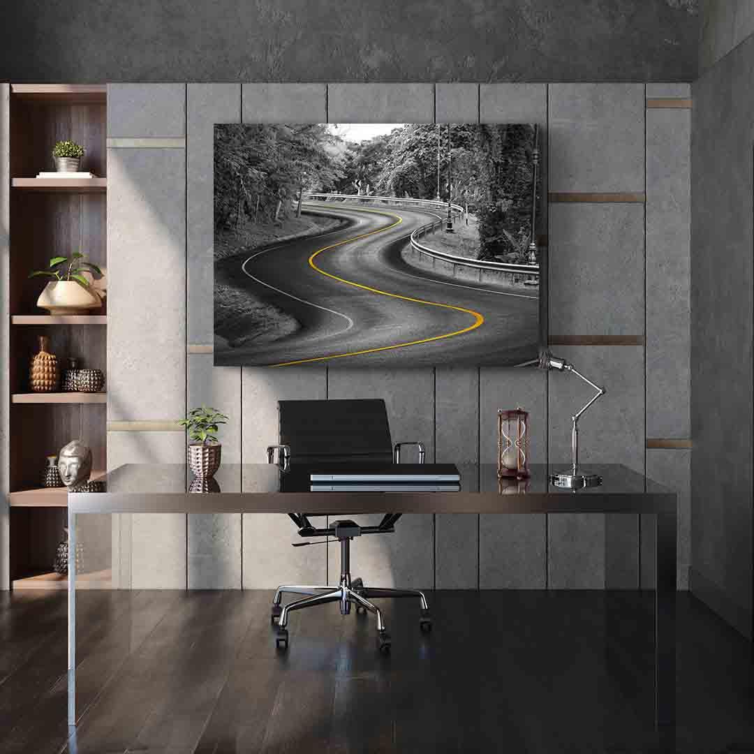 Canvas Painting - Yellow Curve