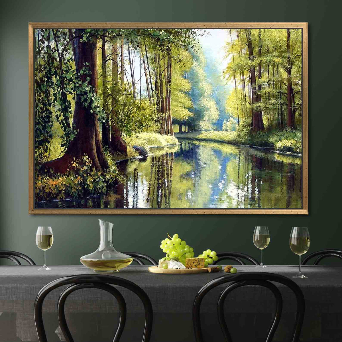Canvas Painting - Summer Landscape with River