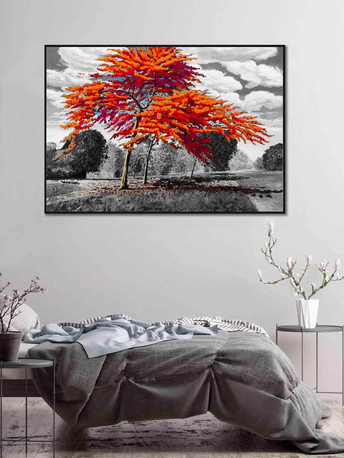 Canvas Painting - Red Trees