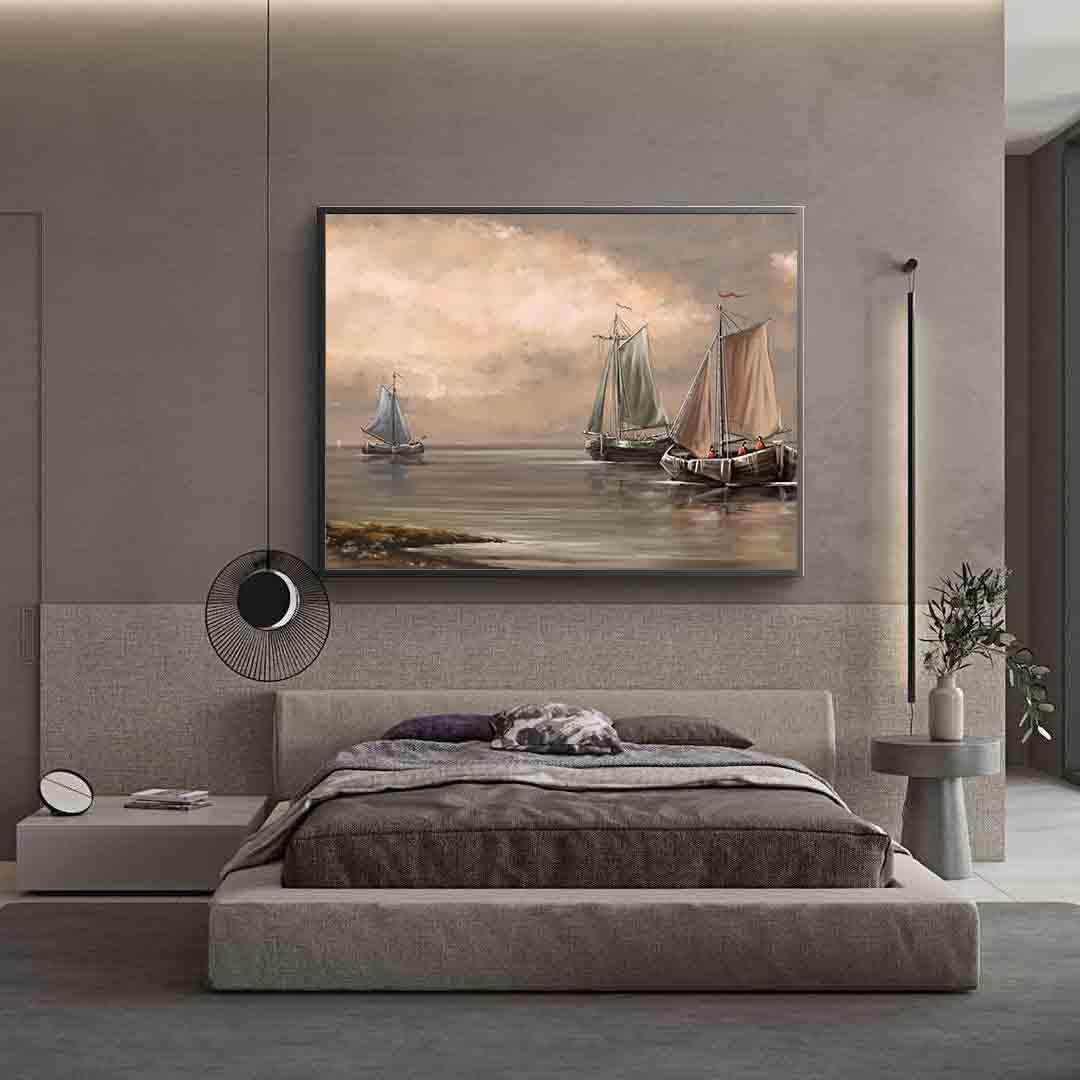 Tablou Canvas - Barci cu panze pe mare