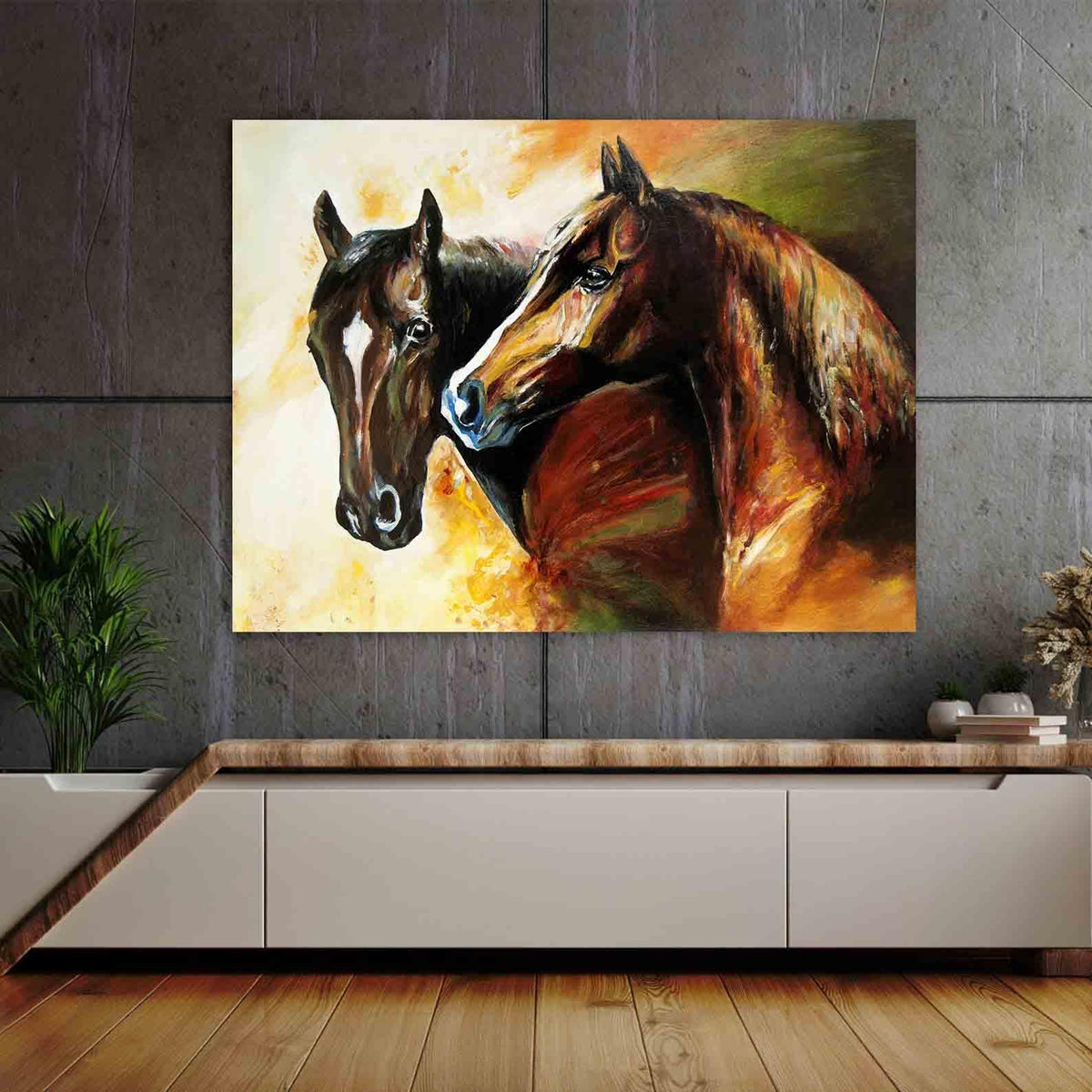 Canvas Painting - Horses Portrait