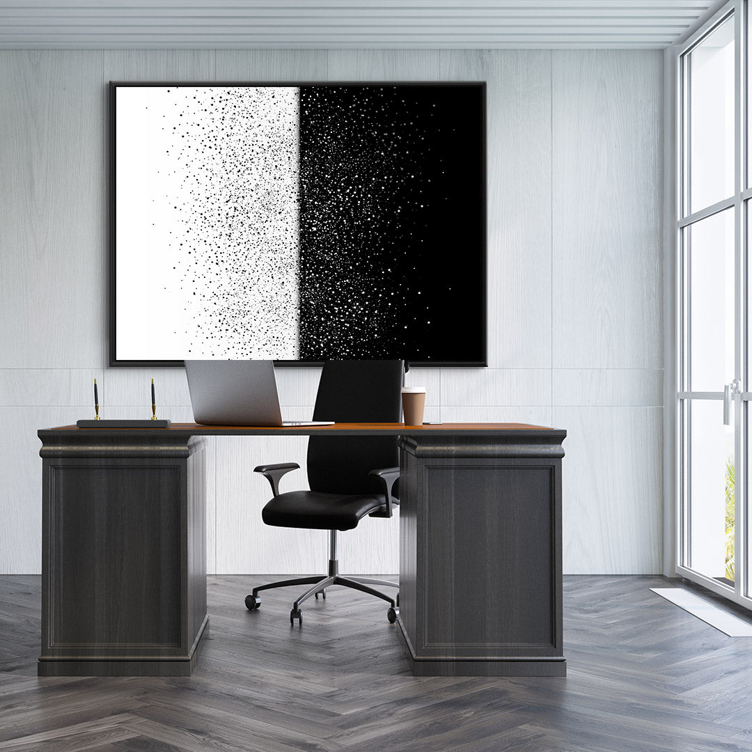 Canvas Painting - Black and White Abstract