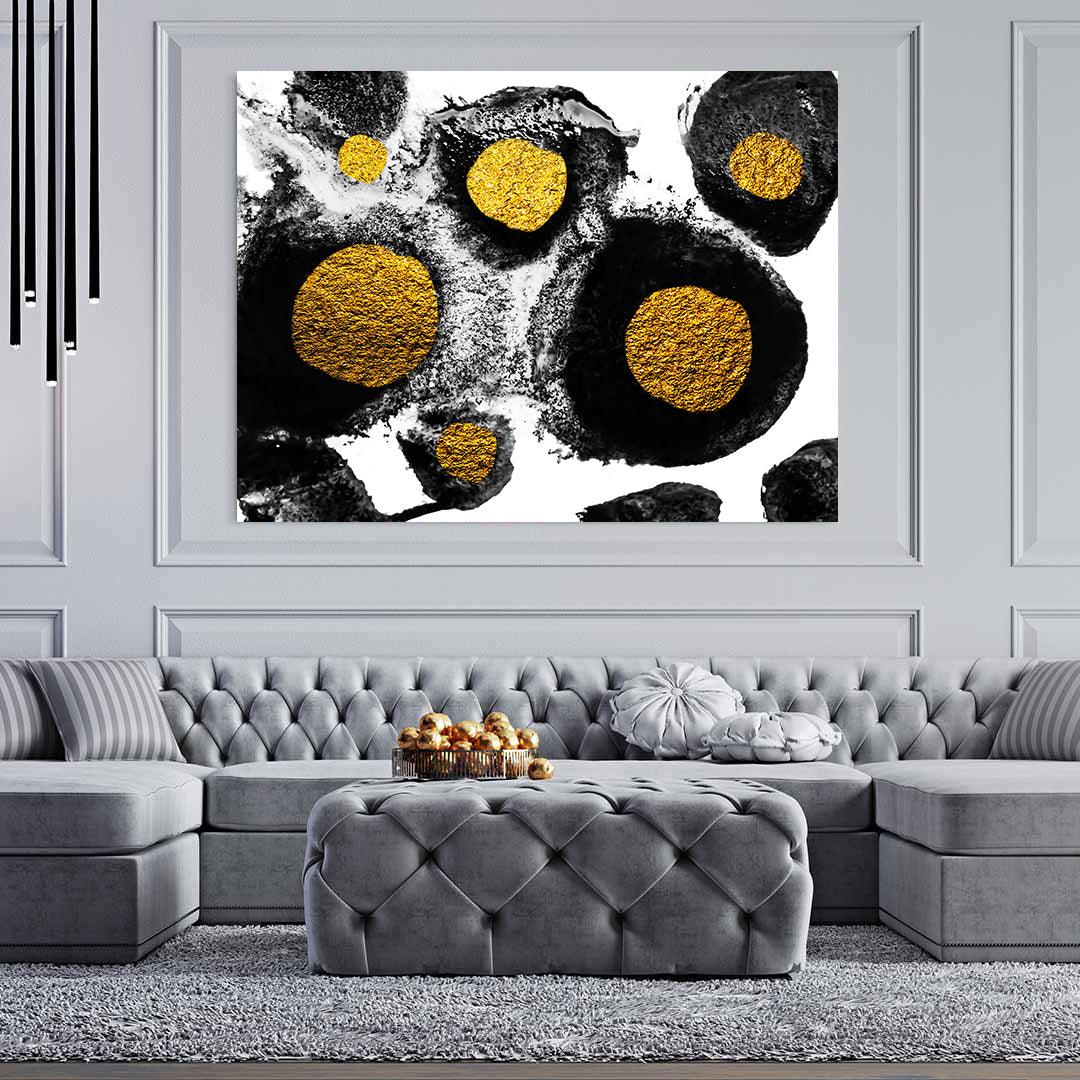 Canvas Painting - Abstract of Golden Granules
