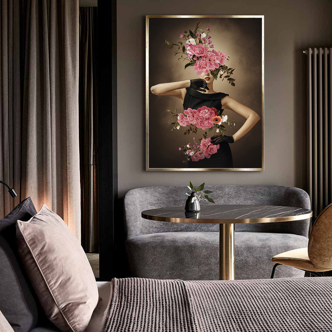 Canvas Painting - Woman with Flowers