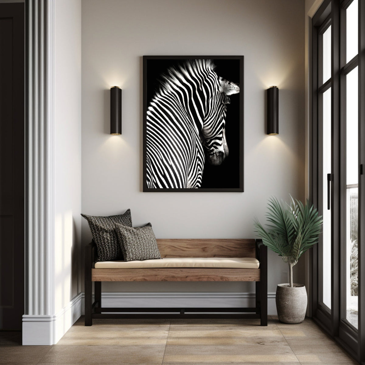 Tablou Canvas - Zebra Alb Negru