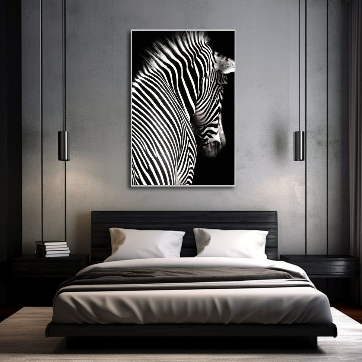 Tablou Canvas - Zebra Alb Negru