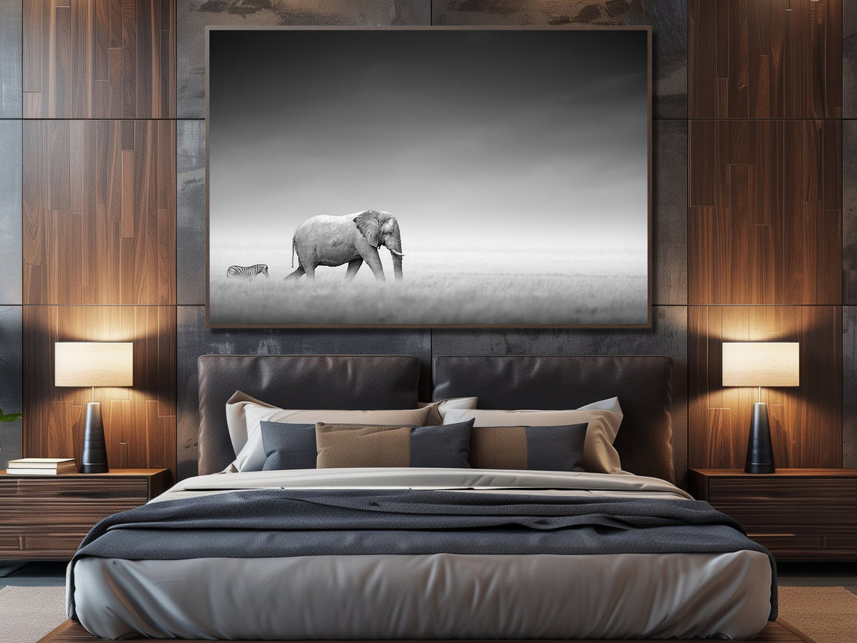 Canvas Painting - Black and White Animals